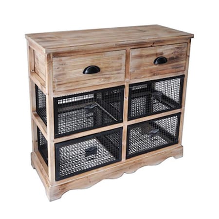 Cheungs 3 Wire Drawer Wood Top Storage Cabinet - 32 X 11.75 X 15.25 In. FP-4306